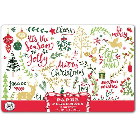 Joy to the World Paper Placemats, Pack 25